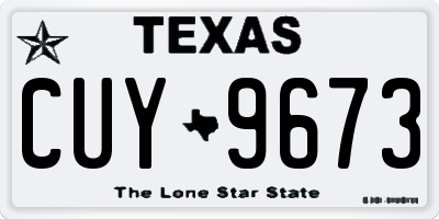 TX license plate CUY9673