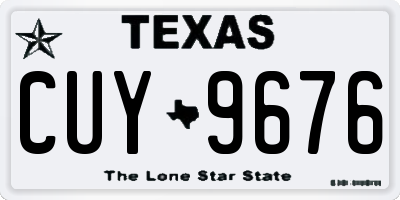 TX license plate CUY9676