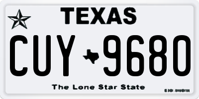 TX license plate CUY9680