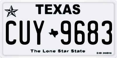 TX license plate CUY9683