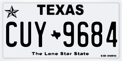 TX license plate CUY9684