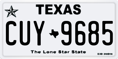 TX license plate CUY9685