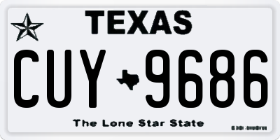 TX license plate CUY9686