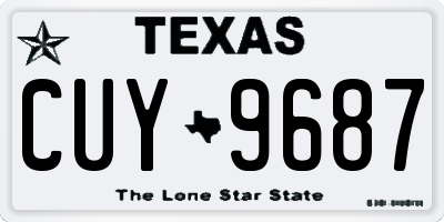 TX license plate CUY9687
