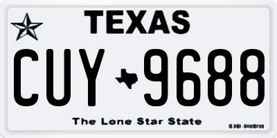 TX license plate CUY9688