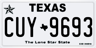 TX license plate CUY9693