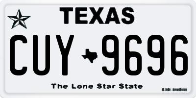 TX license plate CUY9696