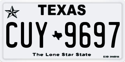 TX license plate CUY9697