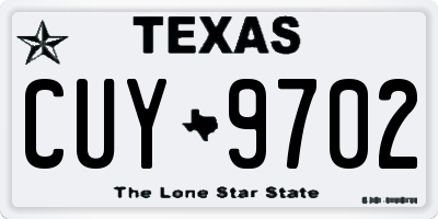 TX license plate CUY9702