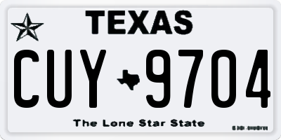 TX license plate CUY9704
