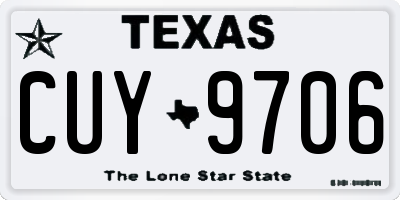 TX license plate CUY9706