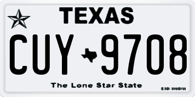 TX license plate CUY9708