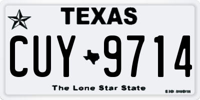 TX license plate CUY9714
