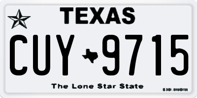 TX license plate CUY9715