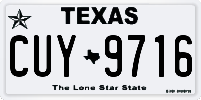TX license plate CUY9716