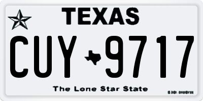 TX license plate CUY9717