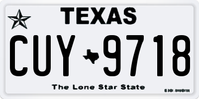 TX license plate CUY9718