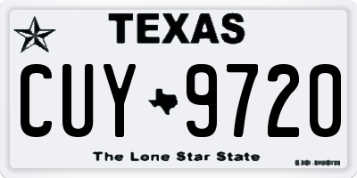 TX license plate CUY9720