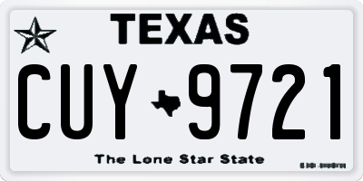 TX license plate CUY9721