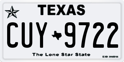 TX license plate CUY9722