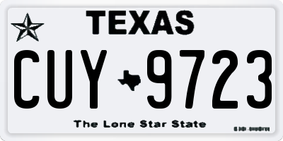 TX license plate CUY9723