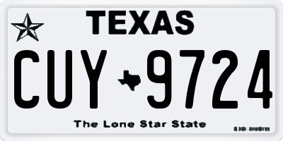 TX license plate CUY9724