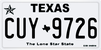 TX license plate CUY9726
