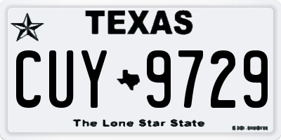 TX license plate CUY9729