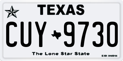 TX license plate CUY9730