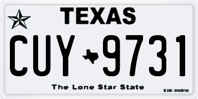 TX license plate CUY9731