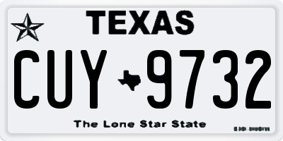 TX license plate CUY9732