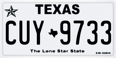 TX license plate CUY9733