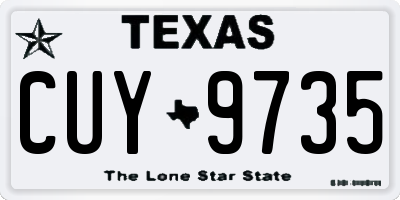 TX license plate CUY9735