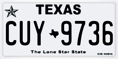 TX license plate CUY9736