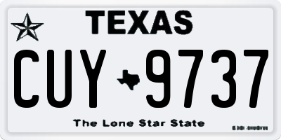 TX license plate CUY9737
