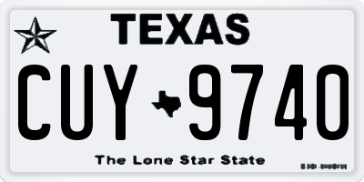 TX license plate CUY9740