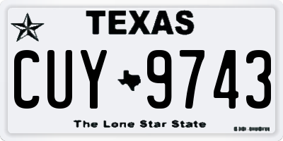 TX license plate CUY9743