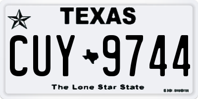 TX license plate CUY9744