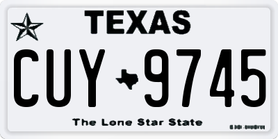 TX license plate CUY9745