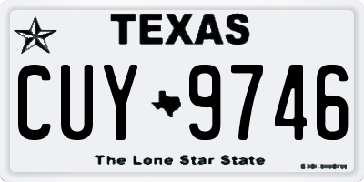 TX license plate CUY9746