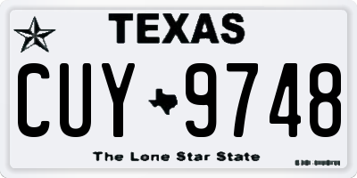 TX license plate CUY9748