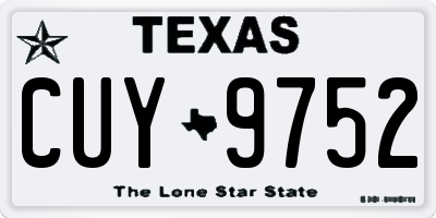 TX license plate CUY9752