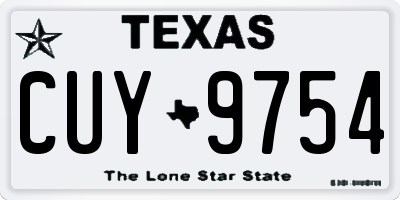 TX license plate CUY9754