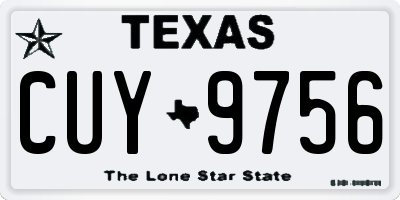 TX license plate CUY9756