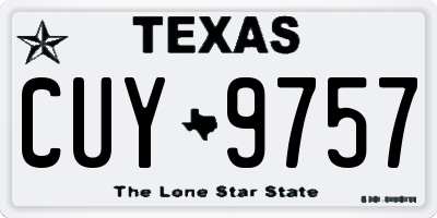 TX license plate CUY9757