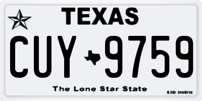 TX license plate CUY9759