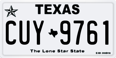 TX license plate CUY9761