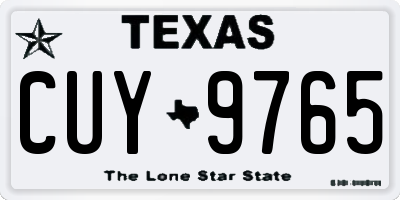 TX license plate CUY9765