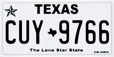 TX license plate CUY9766