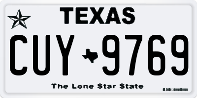 TX license plate CUY9769
